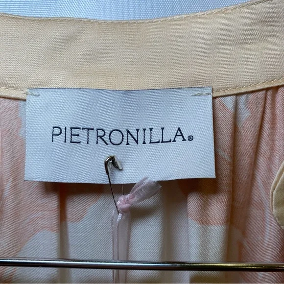 Pietronilla Italy Elegant Coral and Peach Maxi Dress w Sash sz L - Picture 8 of 14